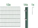Doppelstabmattenzaun Komplettset, grün, Höhe 160 cm, Länge 26 m