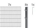 Doppelstabmattenzaun Komplettset, feuerverzinkt, Höhe 100 cm, Länge 14 m