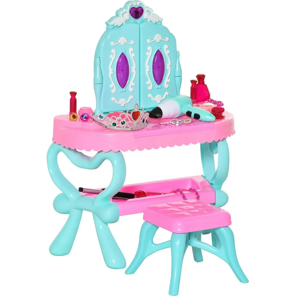 2 in 1 Kinderschminktisch mit Hock