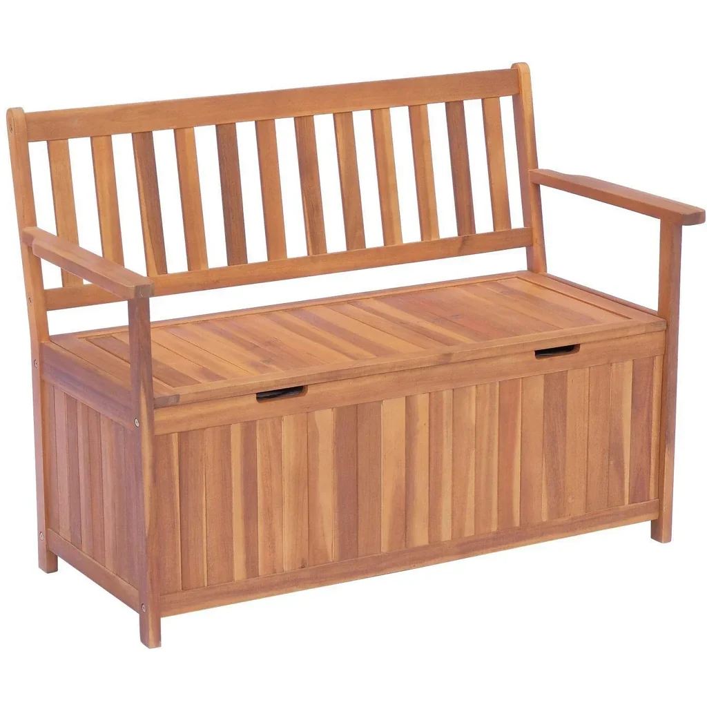 Gartenbank Truhenbank mit Stauraum Holz Natur