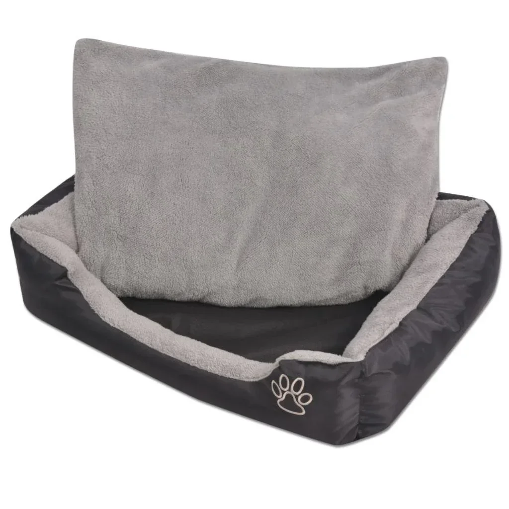 Hundebett mit Kissen Größe L schwarz