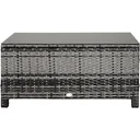 Garten Beistelltisch Couchtisch Gartentisch Balkontisch Polyrattan Grau 85 x 50 x 39 cm