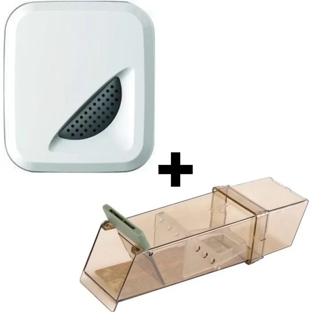 Pest-Stop Ultraschall Mäuse- und Rattenabwehr + INCL. Schädlings-Stop Stolperfalle Mausefalle Lang