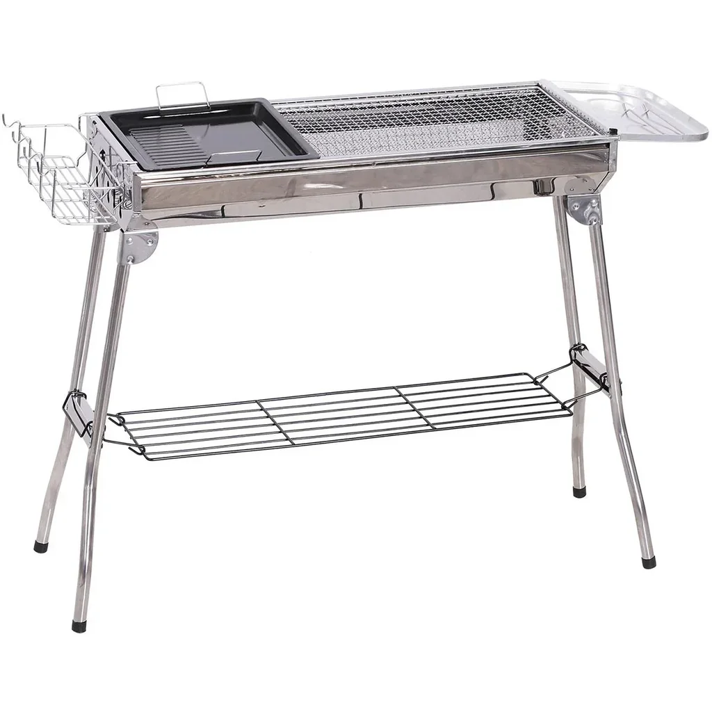 Holzkohlegrill mit Ablage
