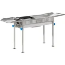 Holzkohlegrill - höhenverstellbar - Stahl - 120 x 31 x 60-70 cm