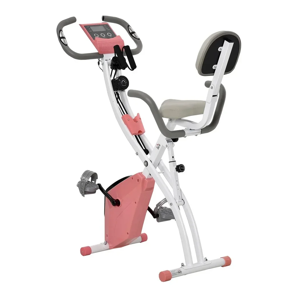 Heimtrainer 2-in-1 Fahrradtrainer LCD-Display klappbarer Hometrainer Trimmrad mit 8 stufig einstellbarem Magnetwiderstan