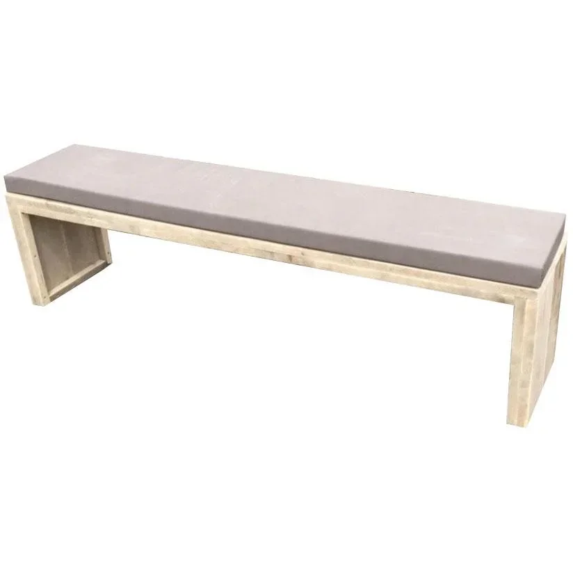 Gartenbankgerüst Holz 180 cm inkl. Wasser- und schmutzabweisendem Kissen Taupe
