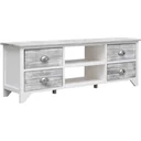TV-Schrank 115x30x40 cm paulownia Holz weiß und grau