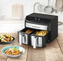 Heißluftfritteuse Doppelkammer 7 l, 2400 W