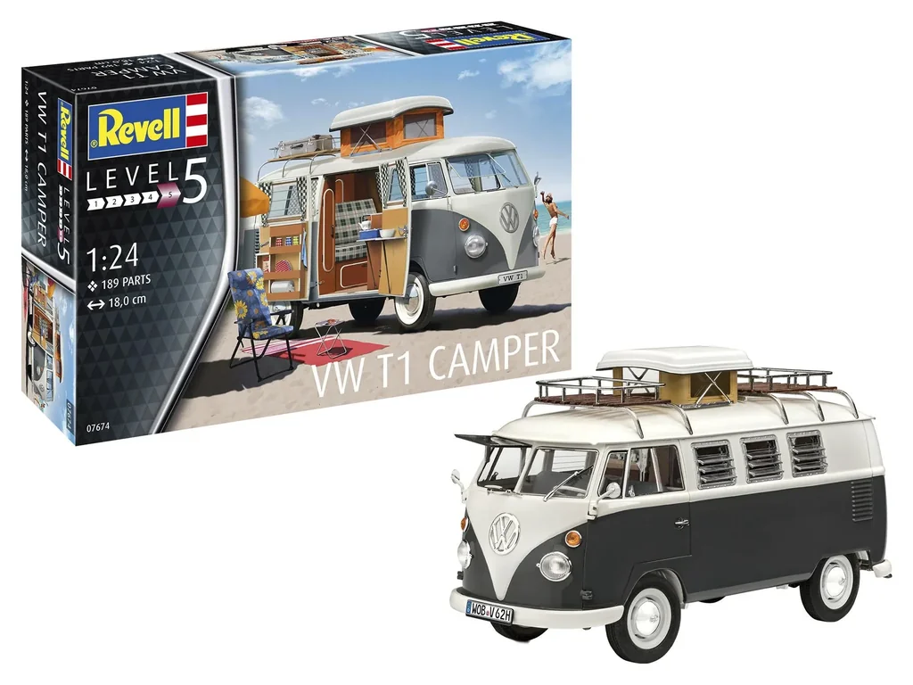 Modellbausatz VW T1 Camper im Maßstab 1/24 - 189 Teile
