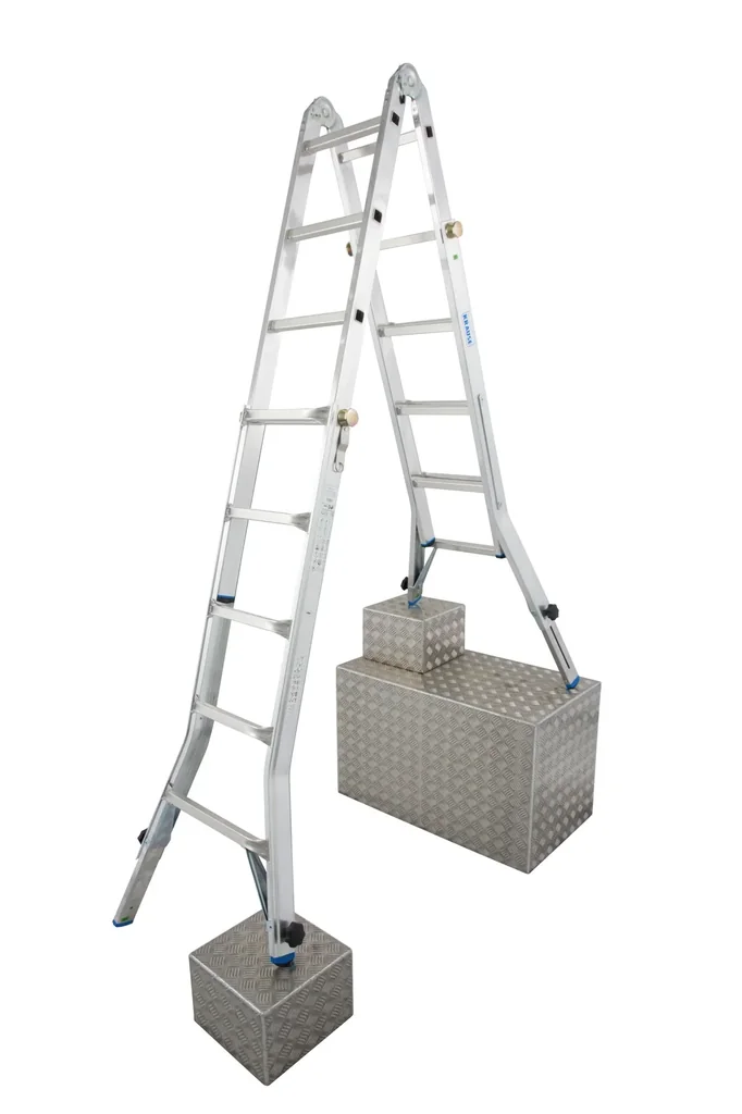 STABILO Sprossen-Gelenk-Teleskopleiter, 4 x 5 Sprossen