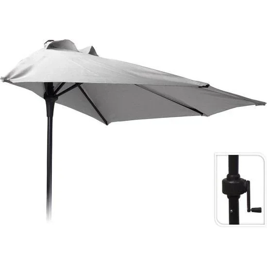 Pro Garten Sonnenschirm Halbrund - Durchmesser 250cm - Grau
