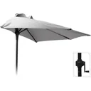 Pro Garten Sonnenschirm Halbrund - Durchmesser 250cm - Grau