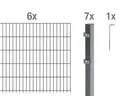 Doppelstabmattenzaun Komplettset, anthrazit, Höhe 160 cm, Länge 12 m