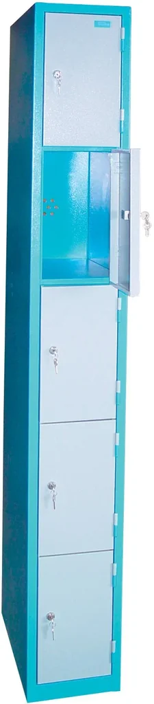 Schließfachsäule 5 Fächer mit abschließbaren Türen