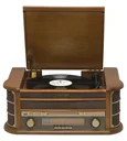 Retro Plattenspieler mit USB, CD, Radio, Kassette und Lautsprechern