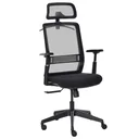 Bürostuhl Schreibtischstuhl Arbeitstuhl mit Kopfstütze Kleiderbügel höhenverstellbarer Drehstuhl Nylon Mesh Schwarz 66 x