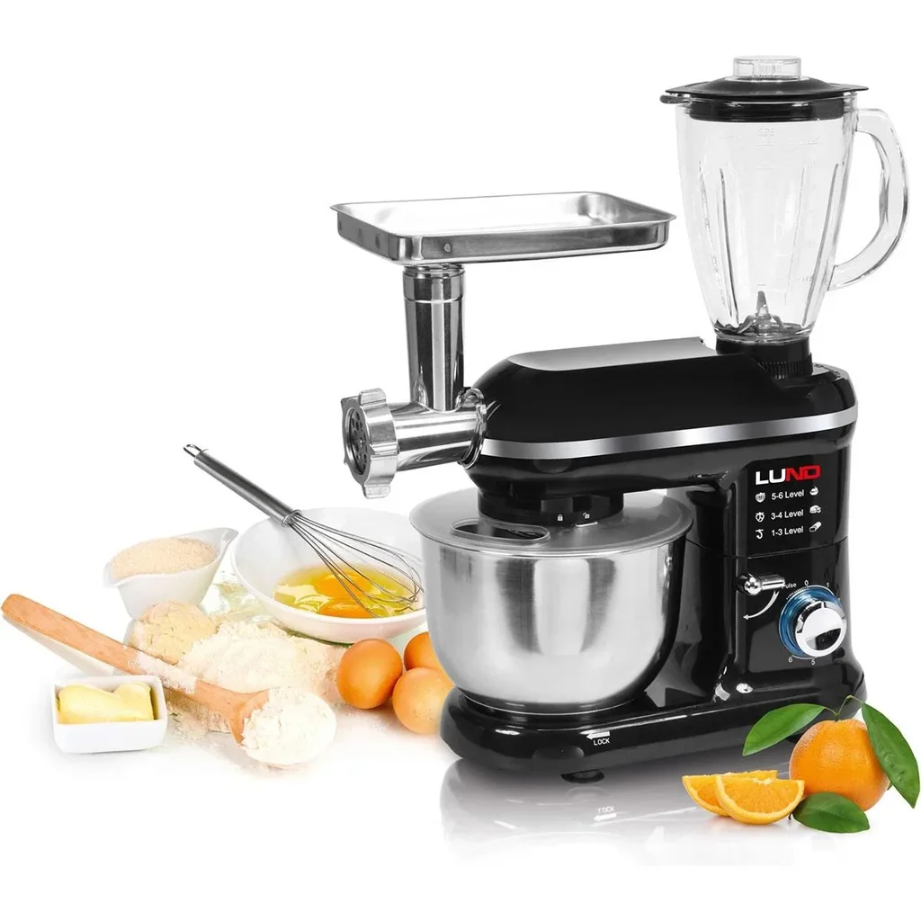 Küchenmaschine Mixer 3in1 - 1000W - 240V - 6 Geschwindigkeiten und Turbofunktion