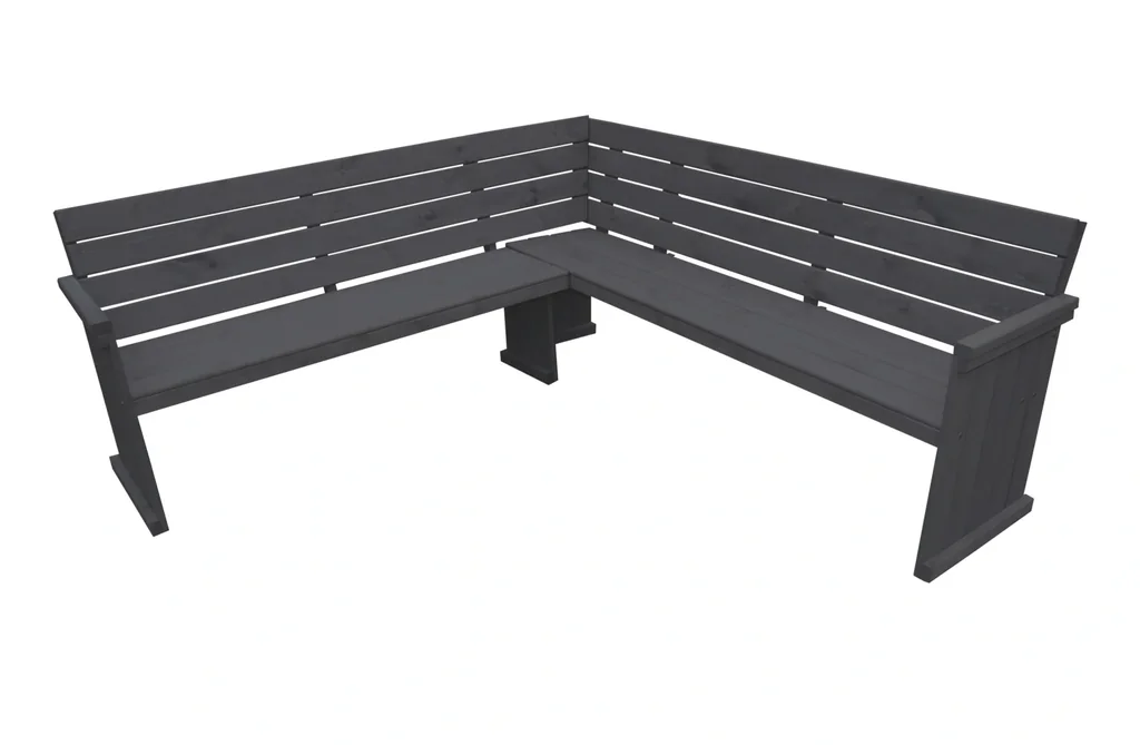 Holz-Eckbank St. Peter Ording, """"anthrazit