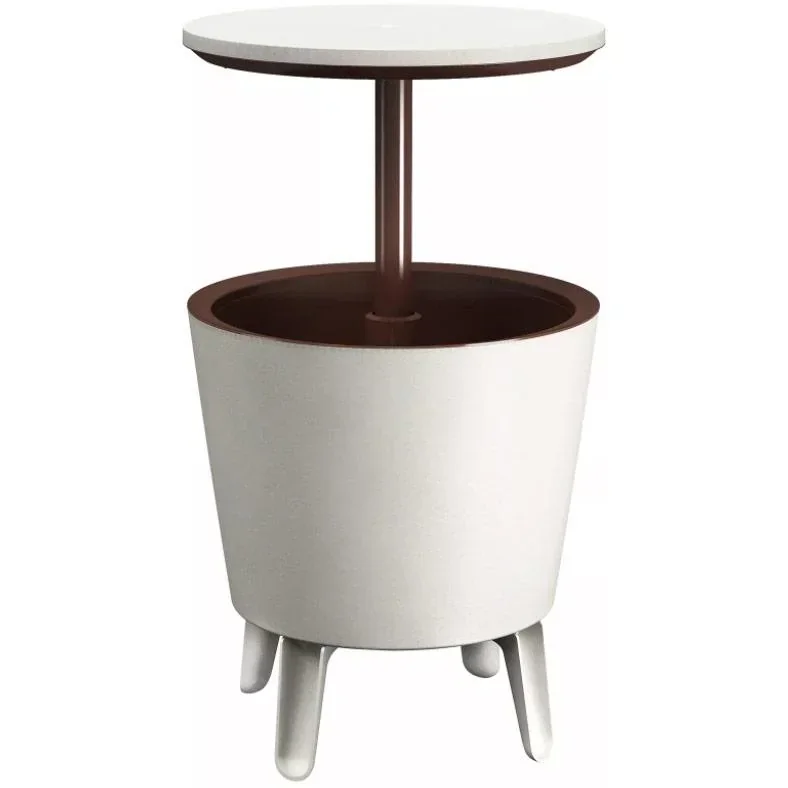 Getränkekühler - Weiß/Braun - Ø50 cm - 30L