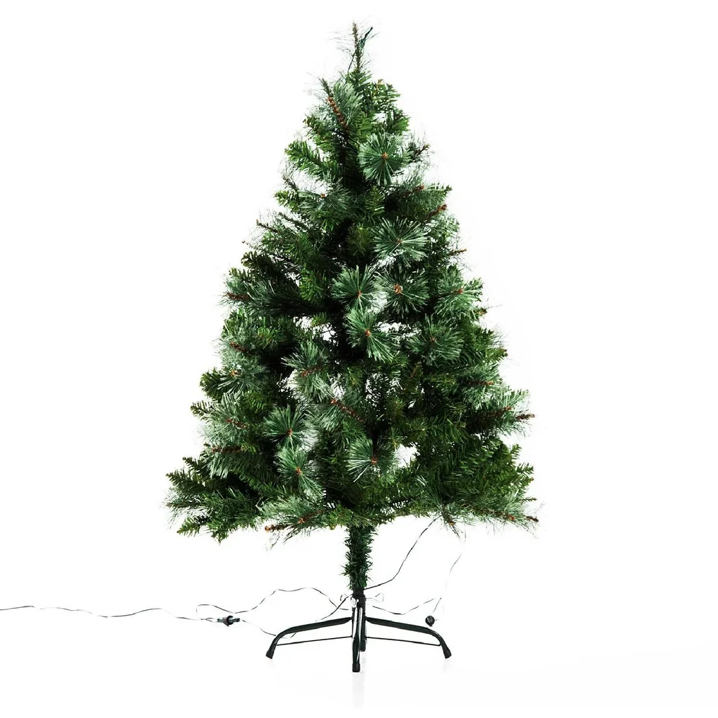Weihnachtsbaum LED Tannenbaum mit Metallständer Grün 120cm