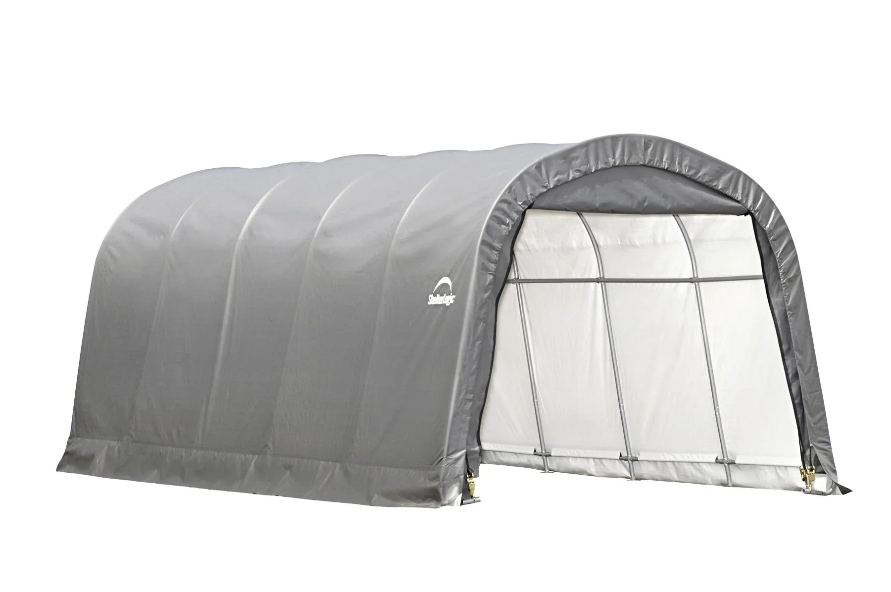 ShelterLogic Foliengarage 22,57 m², grau, 370×610 cm – Garage-in-a-Box, DuPont-Stahlrahmen, wetterfest