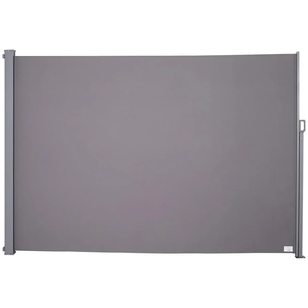 Seitenmarkise, Sicht- und Sonnenschutz, Seitenrollo, Polyester, Grau, 3 x 2m