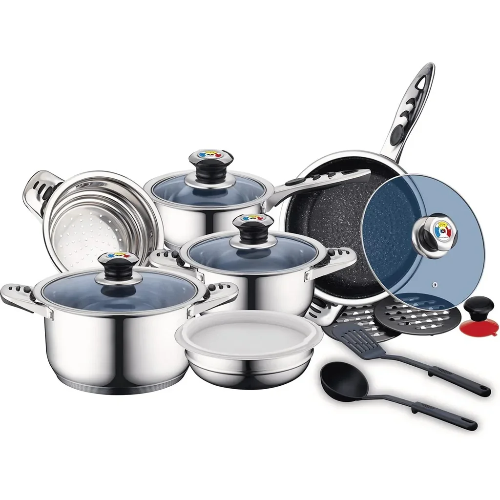 Topfset mit Zubehör - silber