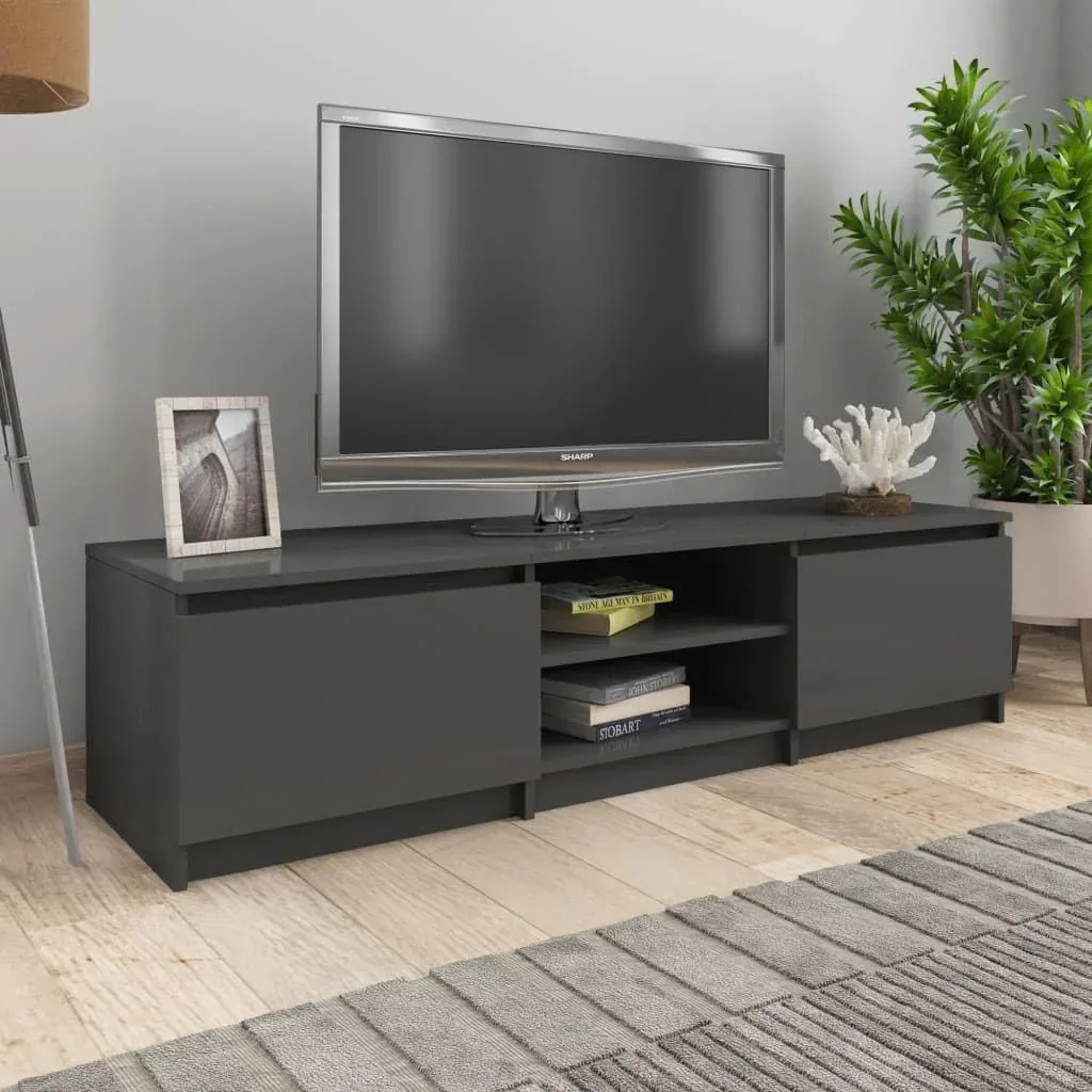 TV-Schrank 140x40x35,5 cm Spanplatte Hochglanz grau