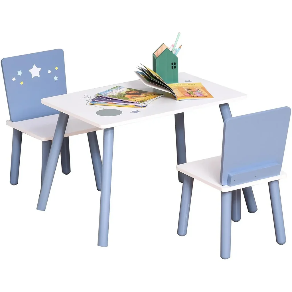3-teilige Kindersitzgruppe mit Sternen-Design blau, weiß