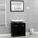 Badezimmerschrank-Set schwarz