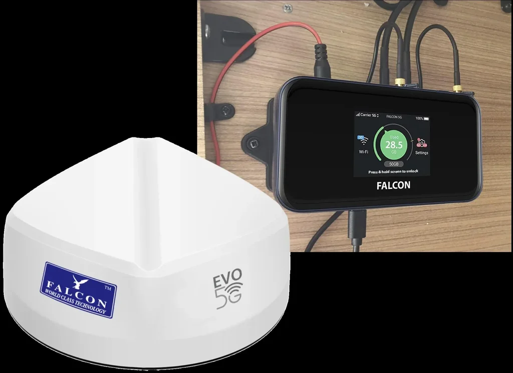 LTE Dachantenne EVO 5G mit mobilem 1800Mbit 5G Cat 20 Router