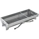 Holzkohlegrill Standgrill 73x33cm Edelstahl Silber