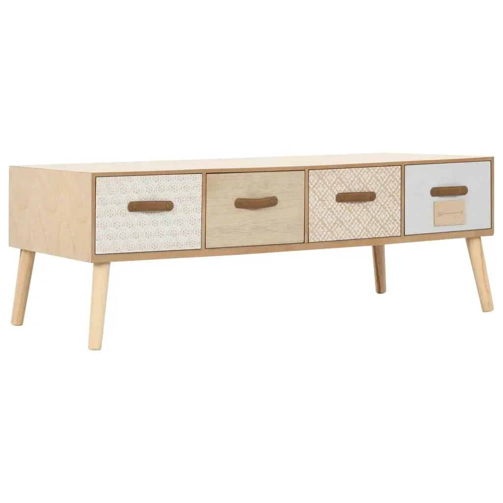 Couchtisch mit 4 Schubladen 110x50x40 cm Kiefer massiv