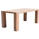 Robuster Tisch aus Douglasie mit breiten Blockbeinen 150/100 cm