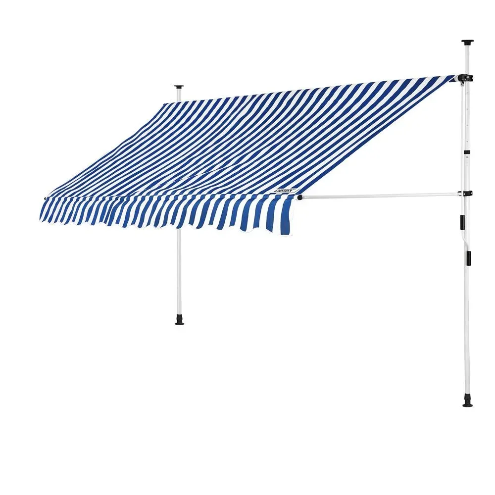 Klemmmarkise blau/weiß 300cm