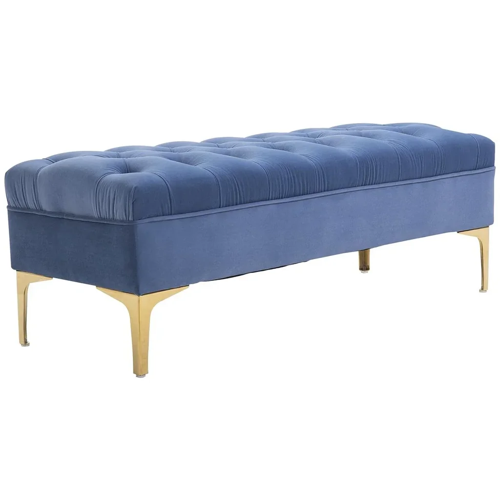 Polsterbank blau/gold