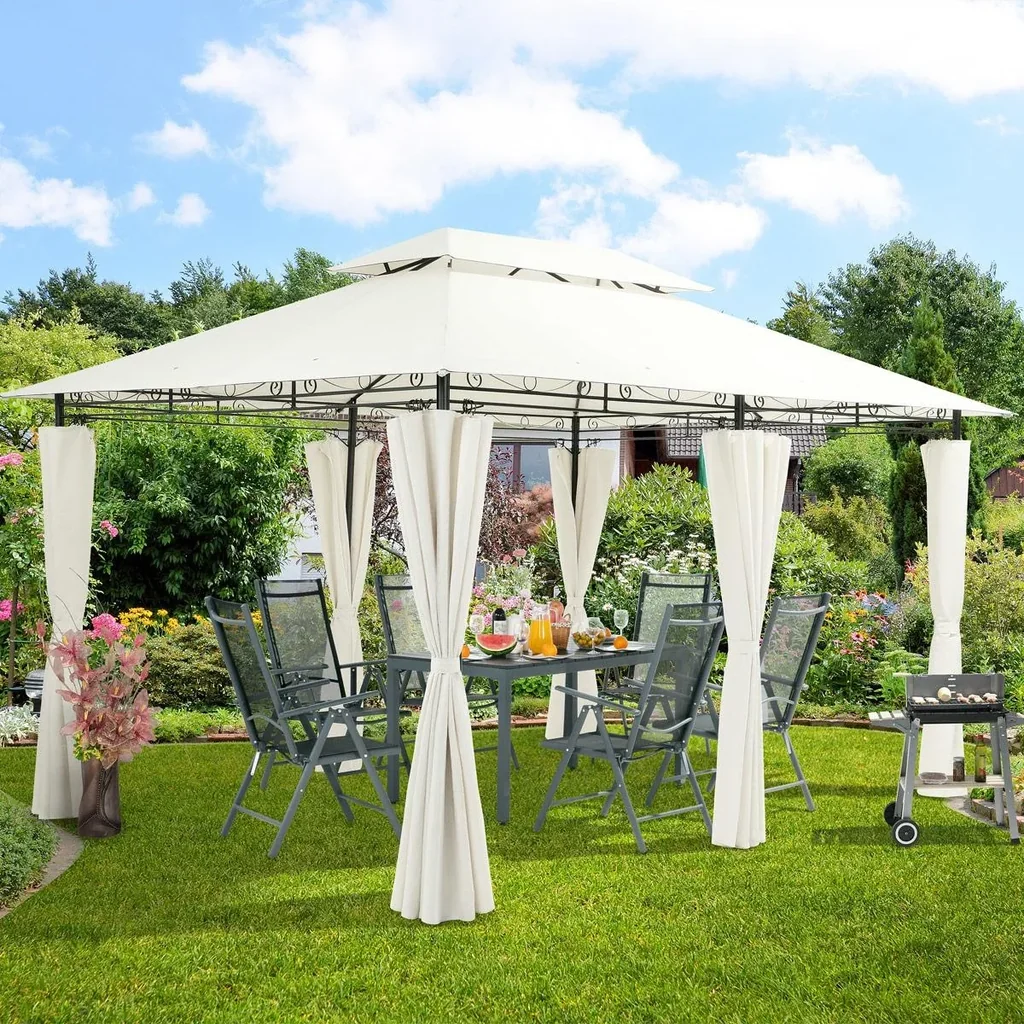 Pavillon Topaz Beige 3x4m UV-Schutz 50+