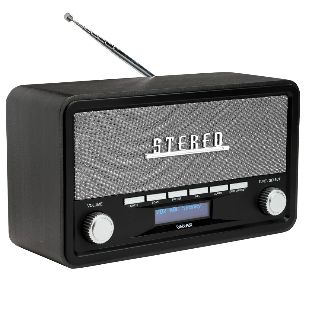 DAB+ Retro Radio mit Bluetooth, Uhr und Wecker
