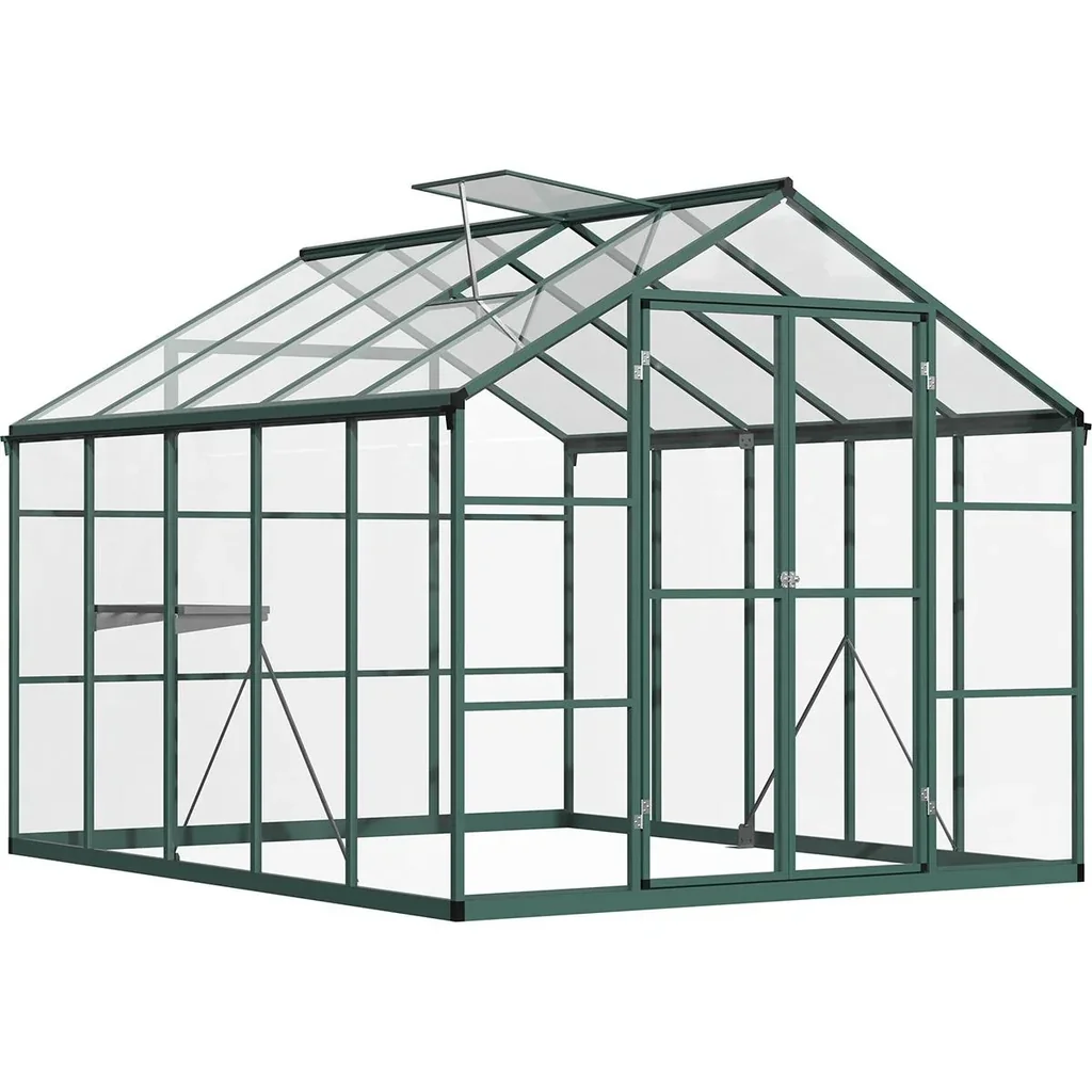Begehbares Gewächshaus - Aluminium - Transparent - 308 x 248 x 226 cm