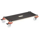 Transporthilfe MM 1365, 71 x 31 x 12,5 cm, harte Rollen Ø 75 mm, Gleitlager, 2 Bremsen, Platte FSC®, Tragkraft 200 kg