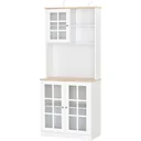 Hoher Schrank mit Glastüren, weiß
