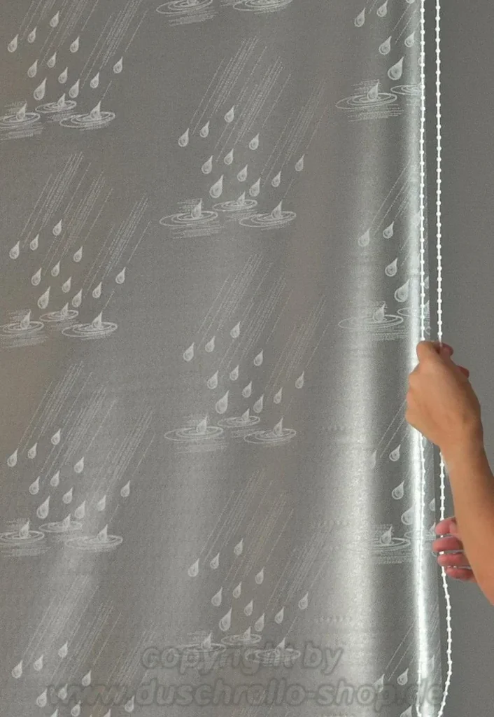 Ersatzvorhänge Eck Dur Tropfen, weiß, 130 + 55 cm, Inclusive Welle und Kleinteilen (1Paar)