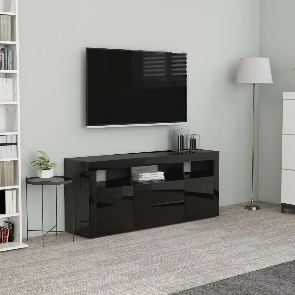 TV-Schrank 120x30x50 cm Spanplatte Hochglanz schwarz
