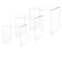 Beistelltisch 3er-Set Couchtisch Satztisch Sofatisch Glastisch klar Acrylglas 32 x 30 x 24 cm/35 x 30 x 28 cm/38 x 30 x