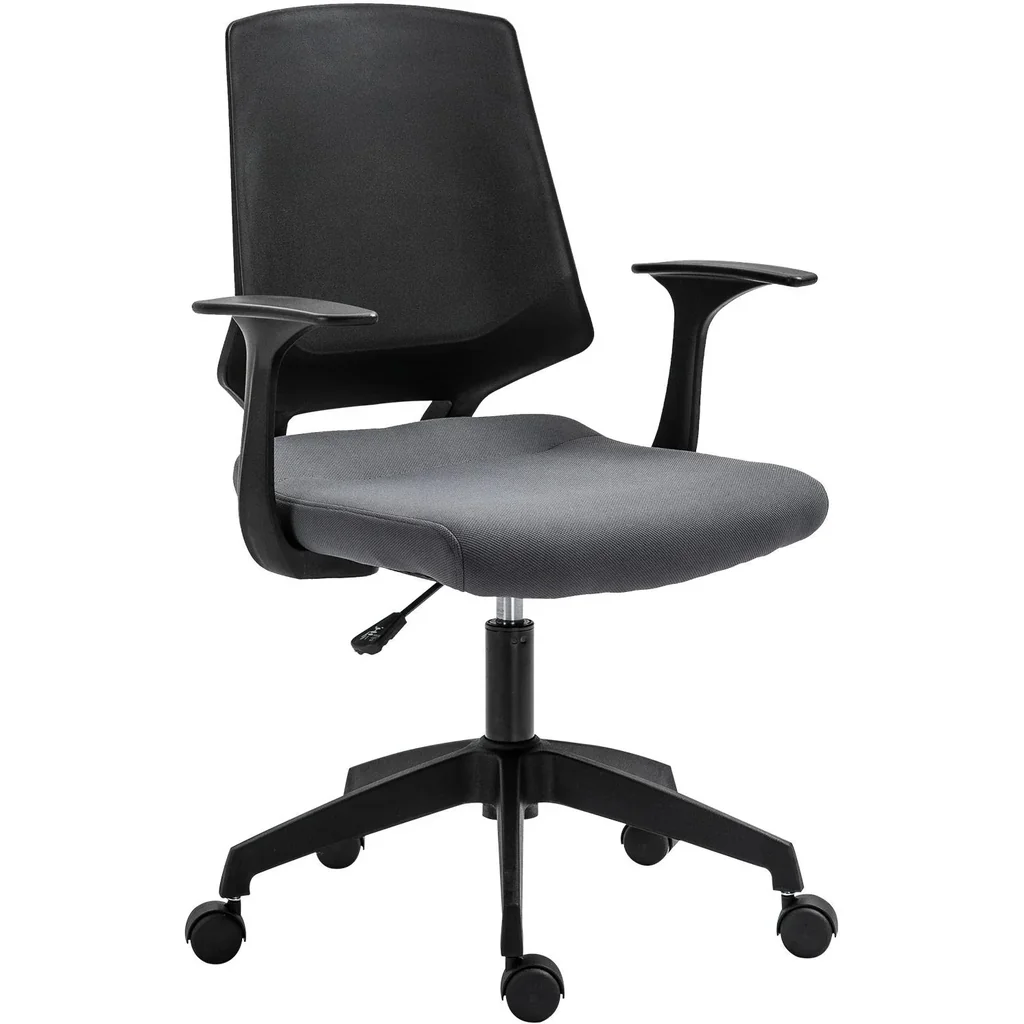 Drehstuhl Chefsessel Schreibtischstuhl rollbar höhenverstellbar ergonomisch gepolstert Grau 62 x 55 x (92 101) cm
