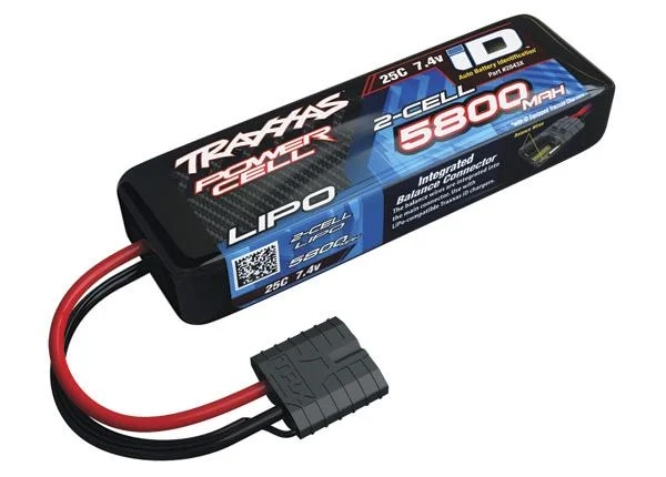 LiPo-Akkupack, 5800 mAh 7,4 V, 2-Zellen 25C mit iD-Stecker