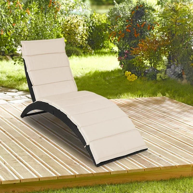 Liegestuhl 'Halfmoon' Polyrotan faltbar 200 x 64 x 95cm