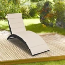 Liegestuhl 'Halfmoon' Polyrotan faltbar 200 x 64 x 95cm