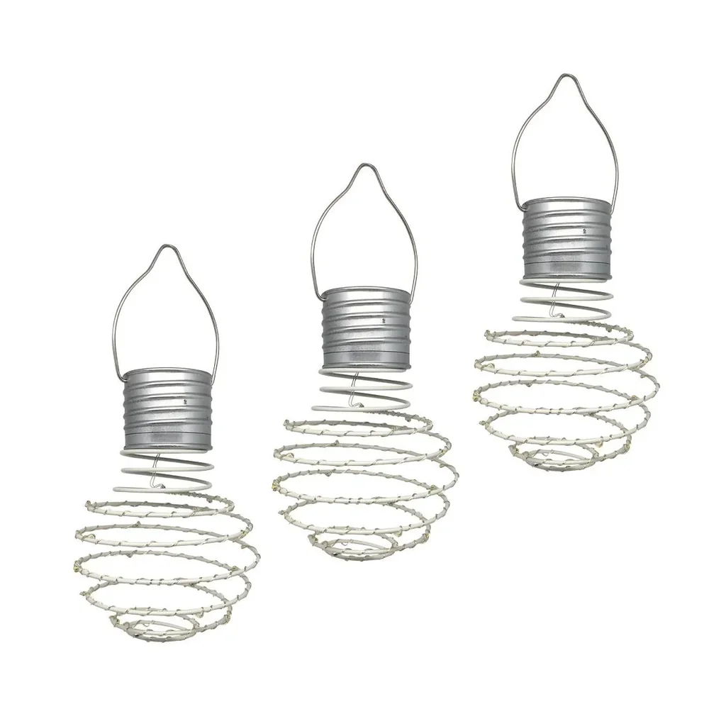 LED Solar Spiral Hängelampe 3er Set